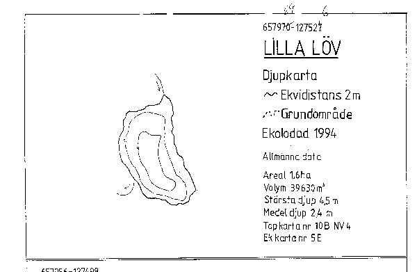 Djupkarta för Lilla Löv — SMHI Vattenwebb
