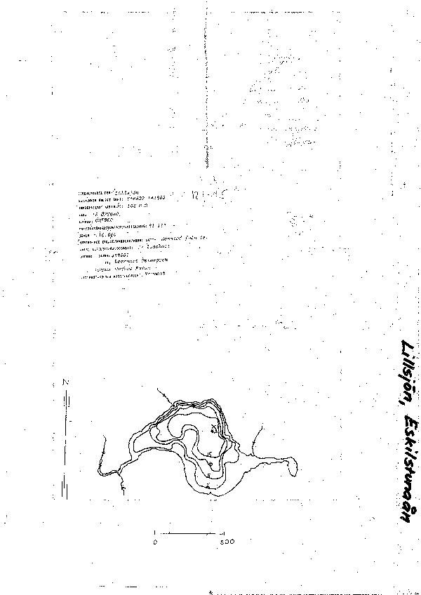 Djupkarta för Lillsjön i Lekeberg — Lillsjön — blad 2-0495 (SMHI Vattenwebb)