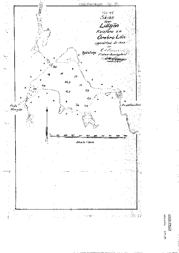 Djupkarta för Lillsjön i Lekeberg — Lillsjön — blad 5-0114 (SMHI Vattenwebb)