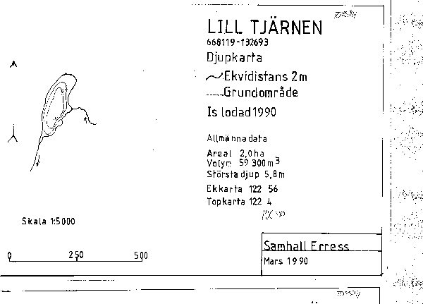 Djupkarta för Lilltjärnen i Värmland — SMHI Vattenwebb