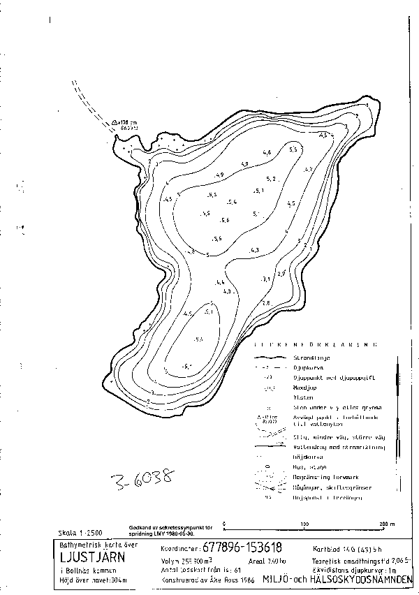 Djupkarta för Ljustjärn