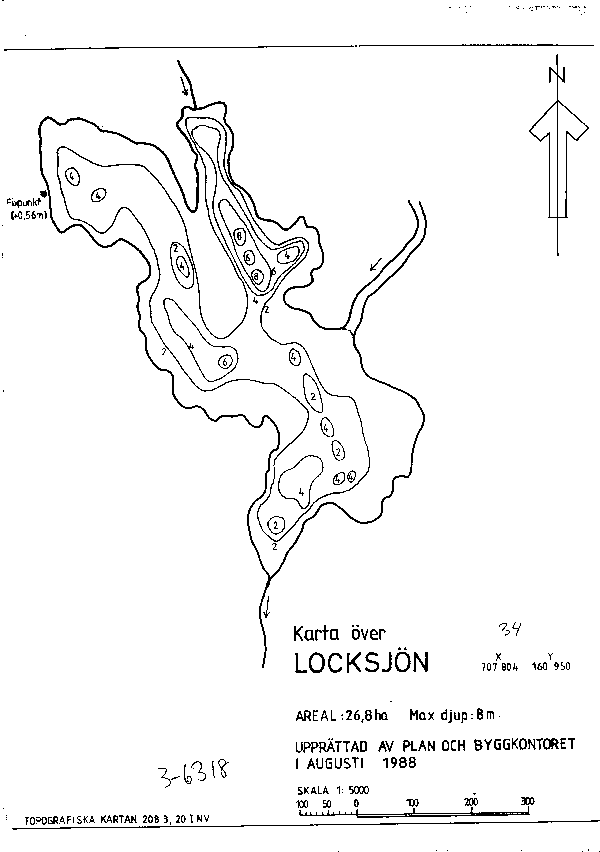 Djupkarta för Locksjön