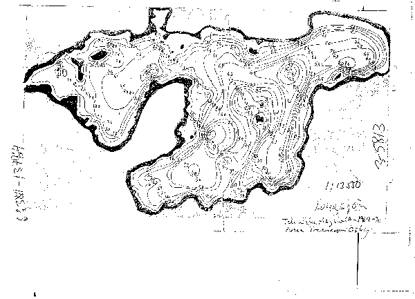 Djupkarta för Lursjön i Hässleholm — Lursjön — blad 3-5813 (SMHI Vattenwebb)