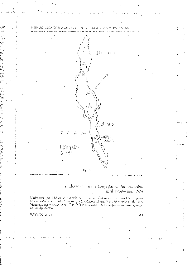 Djupkarta för Långsjön i Huddinge — Långsjön — blad 3-0308 (SMHI Vattenwebb)