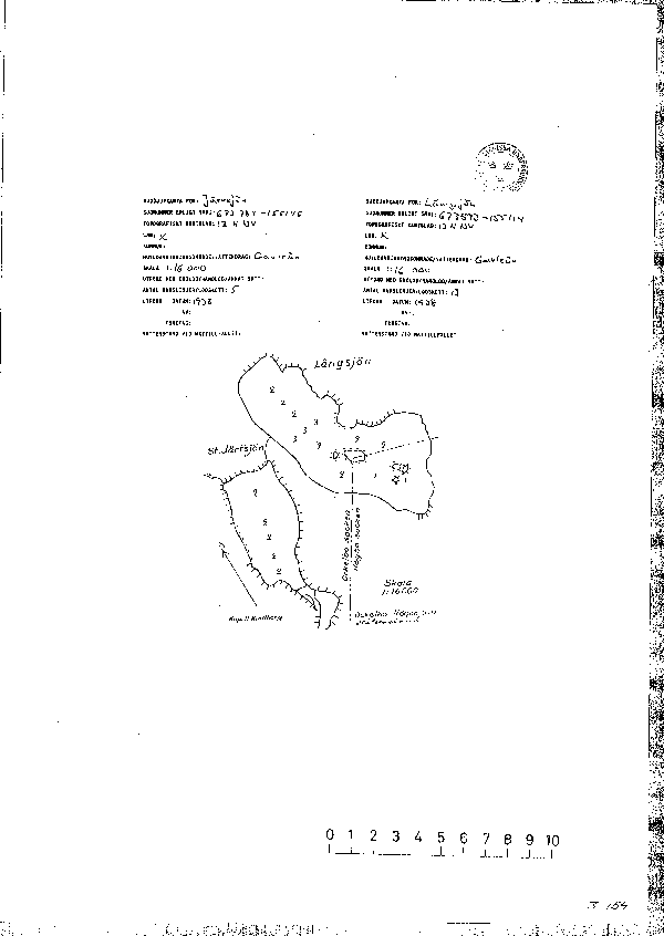 Djupkarta för Långsjön — Långsjön — blad 3-0154 (SMHI Vattenwebb)