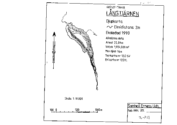 Djupkarta för Långtjärnen