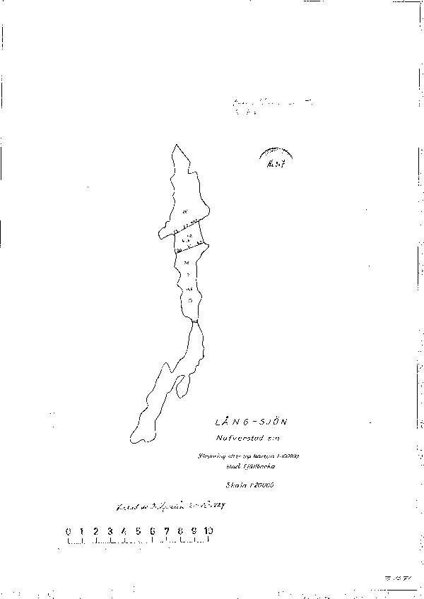 Djupkarta för Långvattnet i Tanum — Långvattnet — blad 3-1571 (SMHI Vattenwebb)