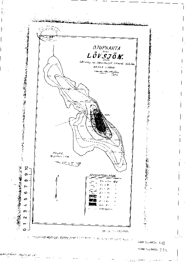 Djupkarta för Lövsjön i Växjö — Lövsjön — blad 3-0801 (SMHI Vattenwebb)