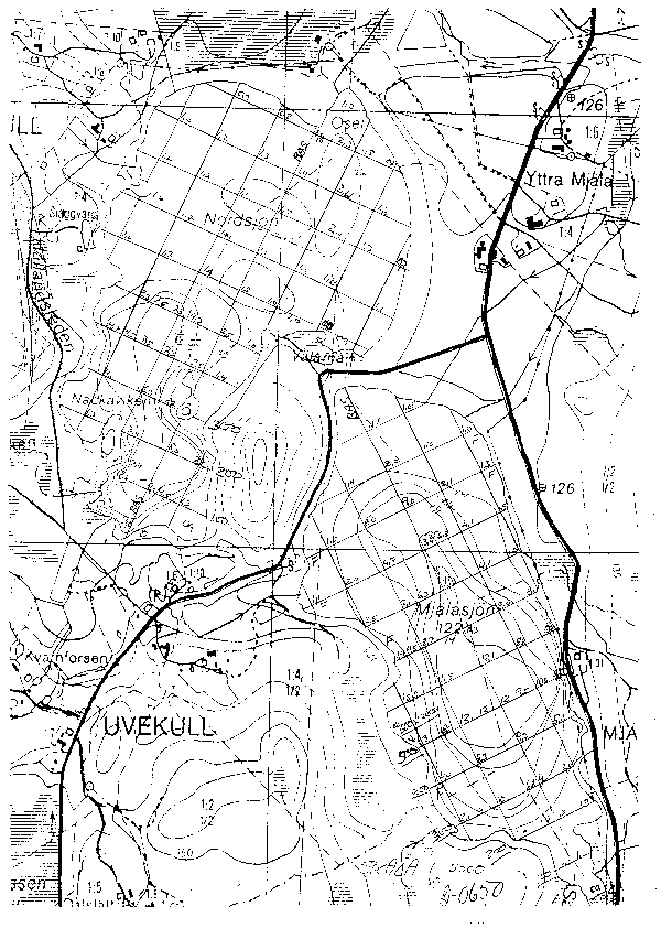 Djupkarta för Mjälasjön — Mjälasjön — blad 2-0650 (SMHI Vattenwebb)
