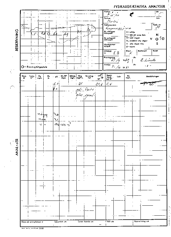 Djupkarta för Mjösjön i Sollefteå — Mjösjön — blad 5-0761 (SMHI Vattenwebb)