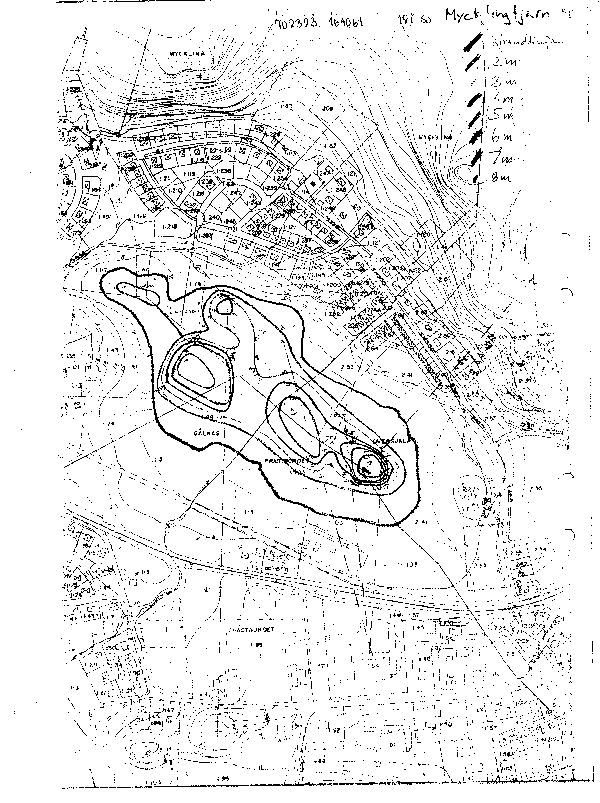 Djupkarta för Mycklingstjärnen — Mycklingstjärnen — blad 5-0417 (SMHI Vattenwebb)