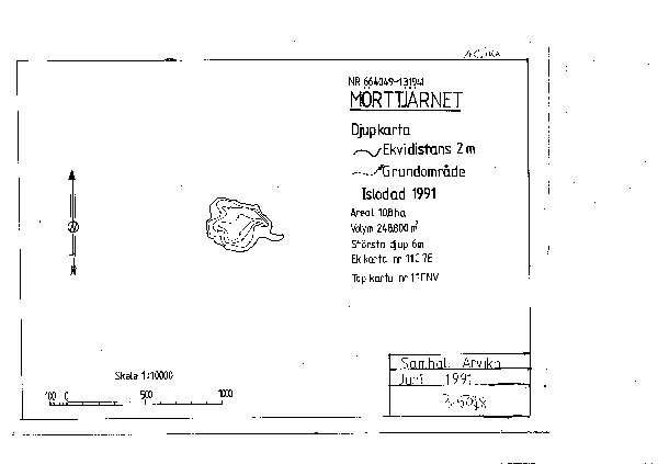 Djupkarta för Mörttjärnet