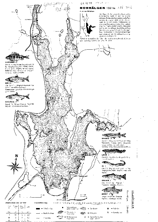 Djupkarta för Norr-Älgen — Norr-Älgen — blad 3-3319 (SMHI Vattenwebb)