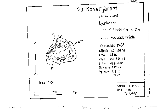Djupkarta för Norra Kaveltjärnet — SMHI Vattenwebb