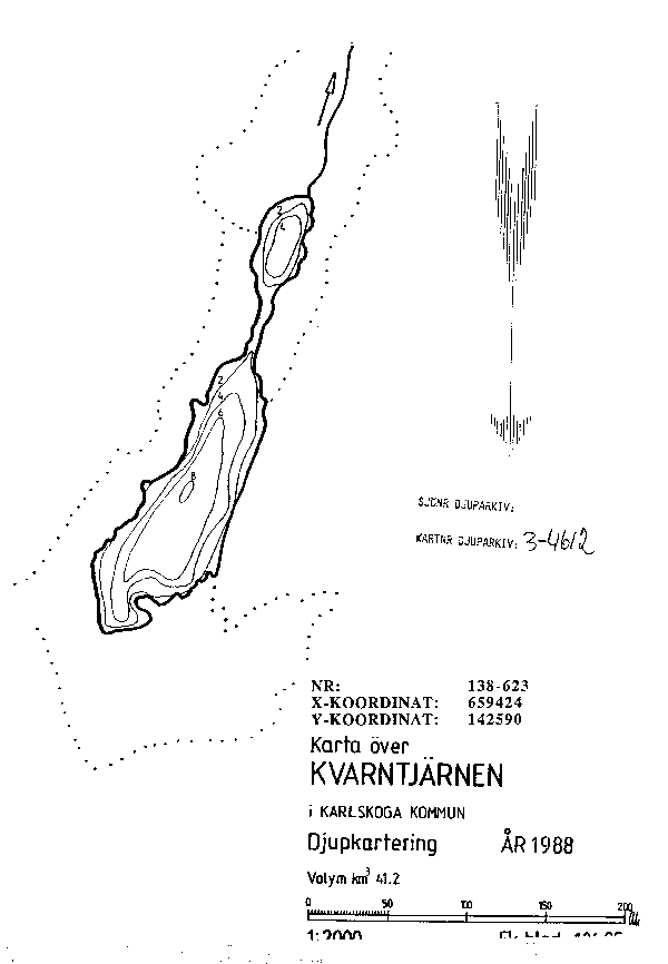 Djupkarta för Norra Kvarntjärnen i Örebro — SMHI Vattenwebb