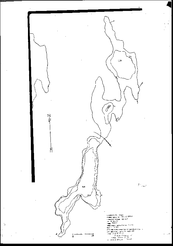 Djupkarta för Norra Lången — Norra Lången — blad 1-0364 (SMHI Vattenwebb)