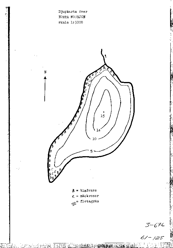 Djupkarta för Norra Morsjön — Norra Morsjön — blad 3-0676 (SMHI Vattenwebb)