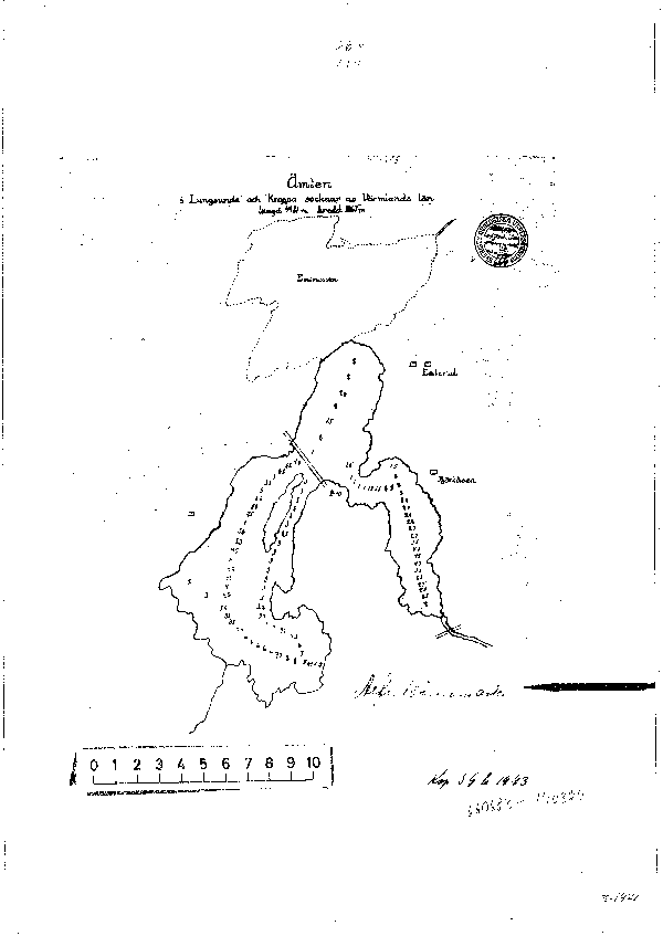 Djupkarta för Norra Ämten — Norra Ämten — blad 3-1421 (SMHI Vattenwebb)
