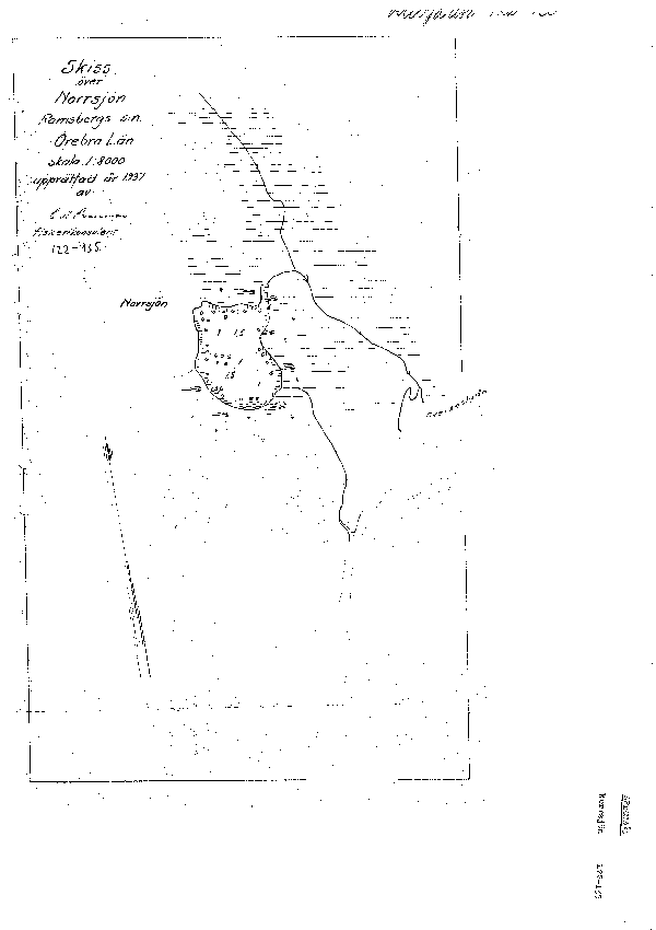 Djupkarta för Norrsjön i Lindesberg — Norrsjön — blad 5-0091 (SMHI Vattenwebb)