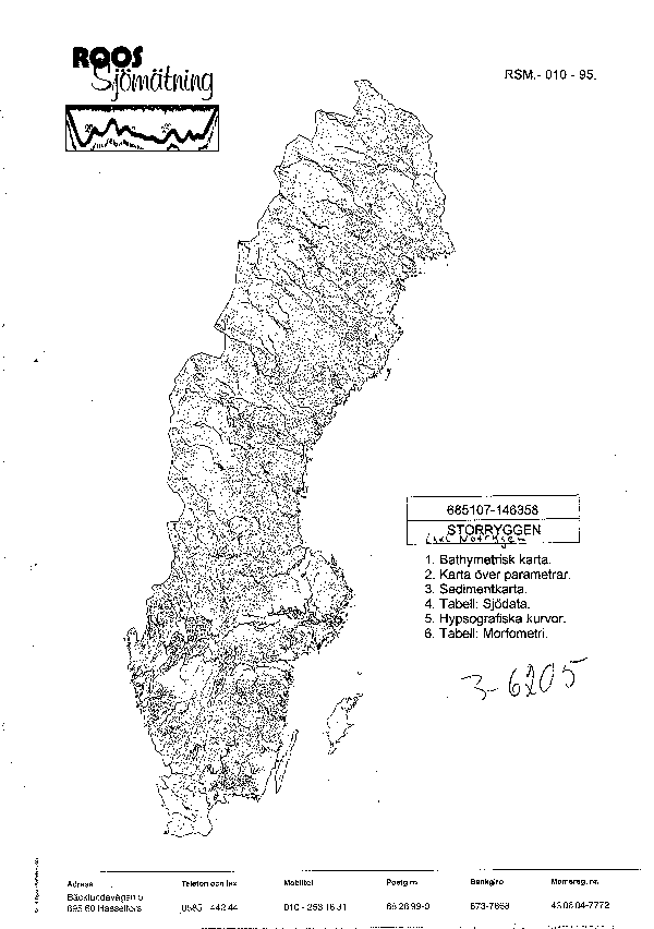 Djupkarta för Notryggen — Notryggen — blad 3-6205 (SMHI Vattenwebb)
