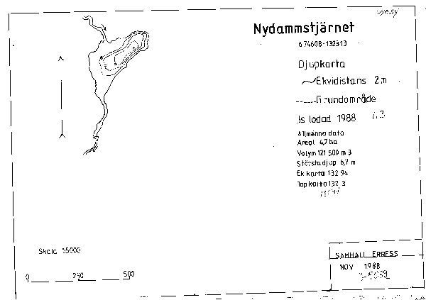 Djupkarta för Nydammstjärnet — SMHI Vattenwebb