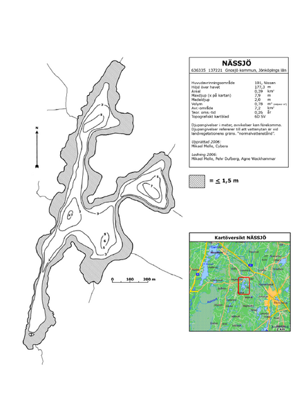 Djupkarta för Nässjö