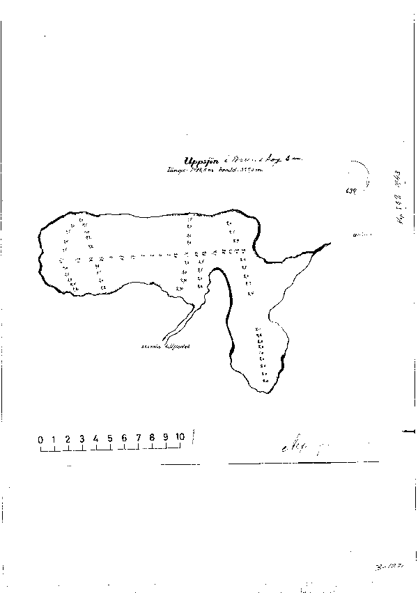 Djupkarta för Oppsjön i Arvika — Oppsjön — blad 3-1271 (SMHI Vattenwebb)