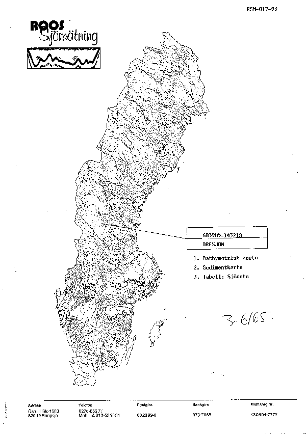 Djupkarta för Oresjön