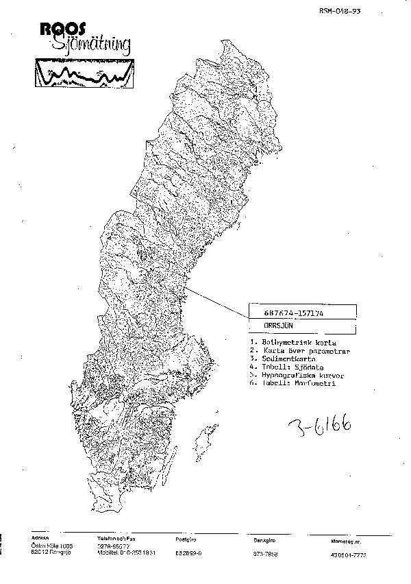 Djupkarta för Orrsjön