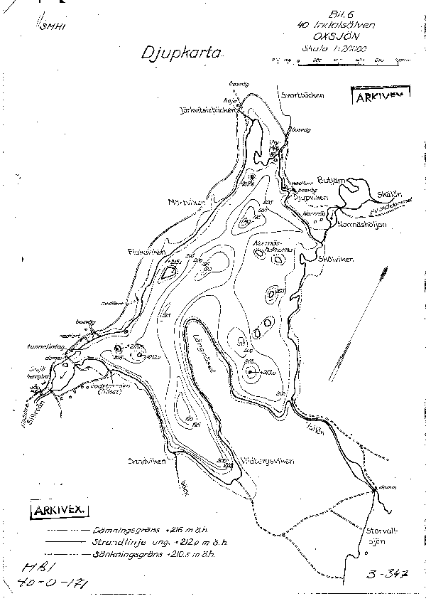 Djupkarta för Oxsjön