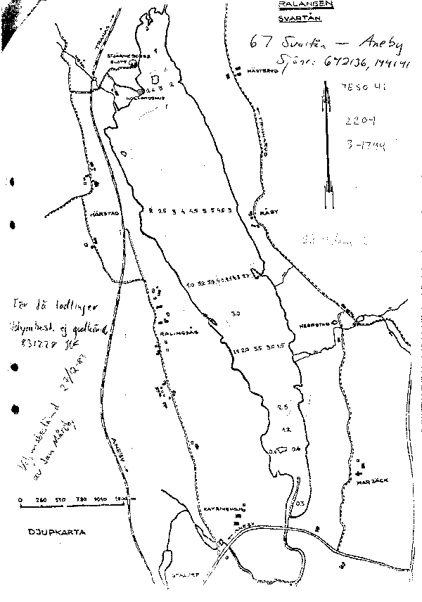 Djupkarta för Ralången — Ralången — blad 3-1794 (SMHI Vattenwebb)
