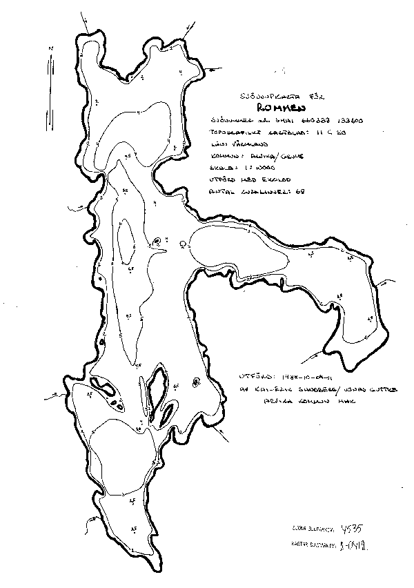 Djupkarta för Rommen — Rommen — blad 2-0412 (SMHI Vattenwebb)