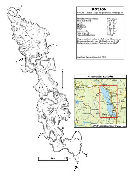 Djupkarta för Rosjön