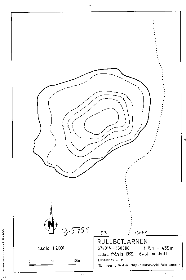 Djupkarta för Rullbotjärnen