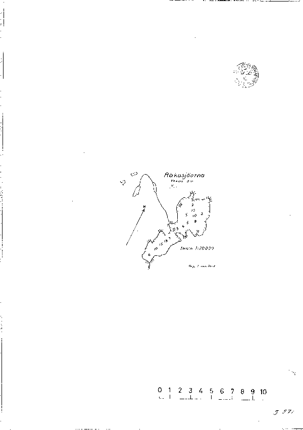 Djupkarta för Räkasjöarna — Räkasjöarna — blad 3-0571 (SMHI Vattenwebb)