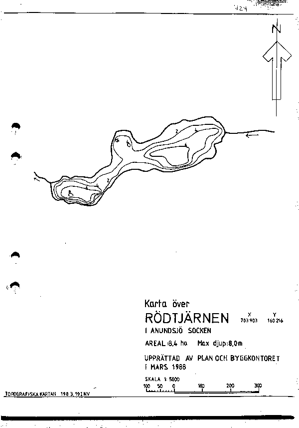 Djupkarta för Rödtjärnen