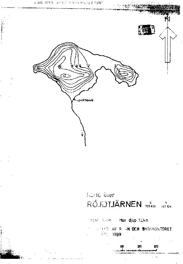Djupkarta för Röjdtjärnen — SMHI Vattenwebb