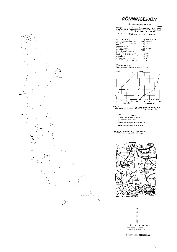 Djupkarta för Rönningesjön — Rönningesjön — blad 3-6700 (SMHI Vattenwebb)