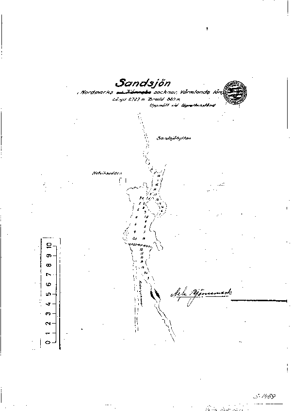 Djupkarta för Sandsjön