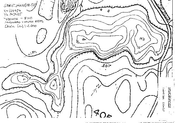 Djupkarta för Sarvtjärnen i Hällefors — Sarvtjärn — blad 3-3120 (SMHI Vattenwebb)