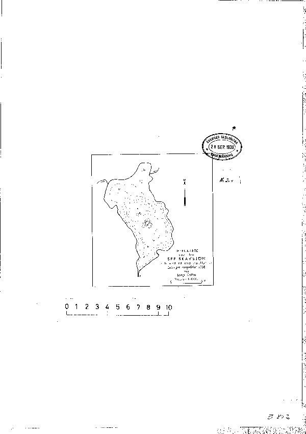 Djupkarta för Skavsjön i Halmstad — Skavsjön — blad 3-0856 (SMHI Vattenwebb)