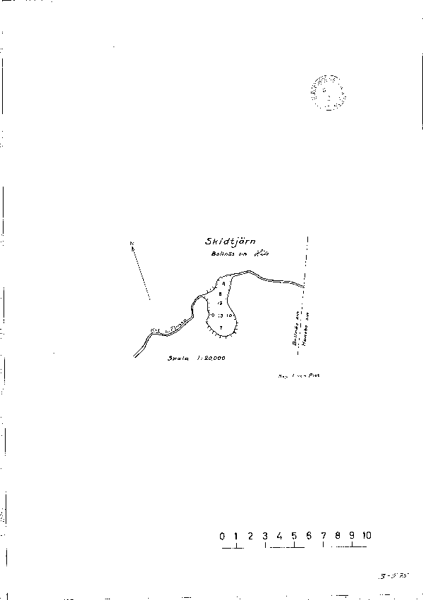 Djupkarta för Skidtjärnen i Bollnäs — Skidtjärn — blad 3-0575 (SMHI Vattenwebb)