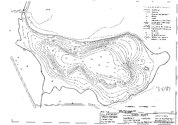 Djupkarta för Skidtjärnen i Bollnäs — Skidtjärnen — blad 3-6189 (SMHI Vattenwebb)
