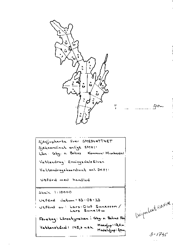Djupkarta för Smedvattnet