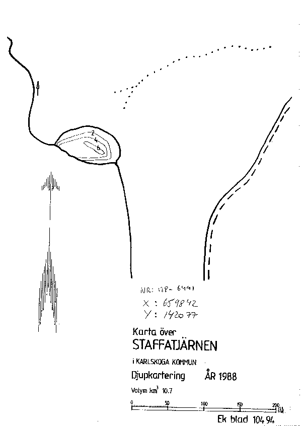 Djupkarta för Staffatjärnen — SMHI Vattenwebb