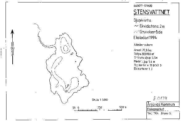 Djupkarta för Stensvattnet