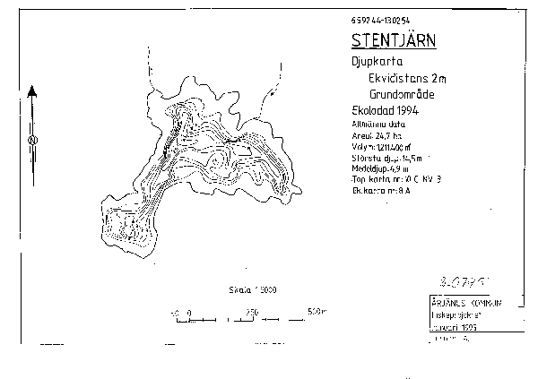 Djupkarta för Stentjärnen