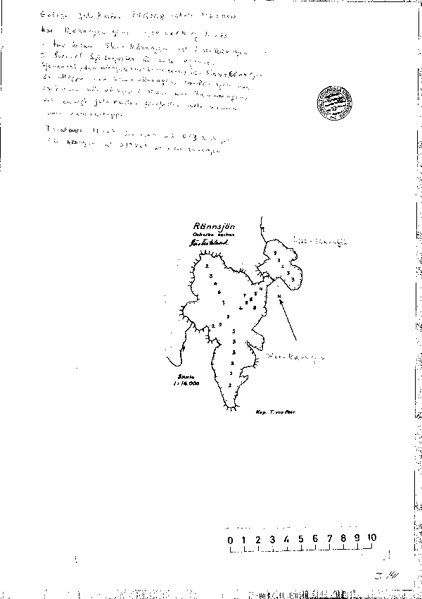 Djupkarta för Stor-Rännsjön — Stor-Rännsjön — blad 3-0141 (SMHI Vattenwebb)