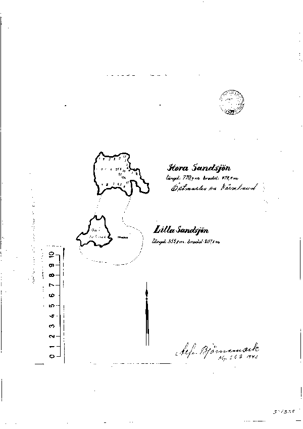 Djupkarta för Stor-Sandsjön