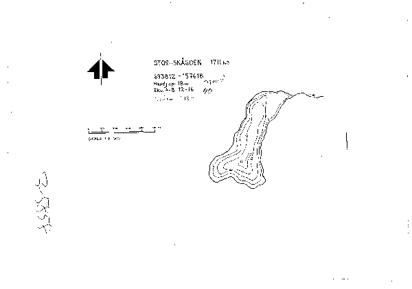 Djupkarta för Stor-Snägden i Timrå — Stor-Snägden — blad 3-5858 (SMHI Vattenwebb)
